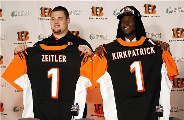 Cincinnati Bengals first round draft picks Dre Kirkpatrick and Kevin Zeitler